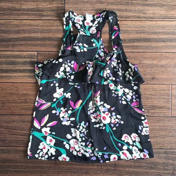 Lily White Tops - NWOT Lily White Zip Front Floral Razor back Tank